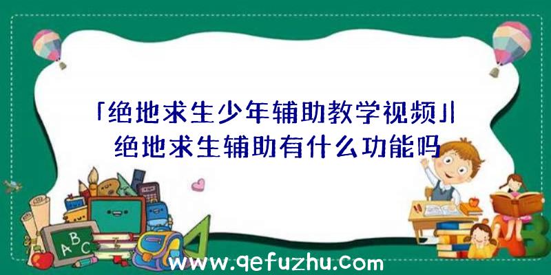 「绝地求生少年辅助教学视频」|绝地求生辅助有什么功能吗